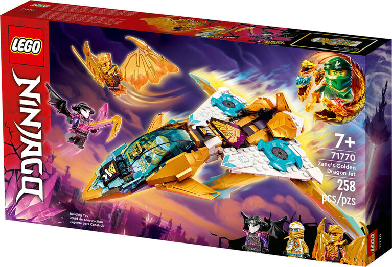 LEGO NINJAGO Zane's Golden Dragon Jet 71770 Building Kit (258 Pieces)