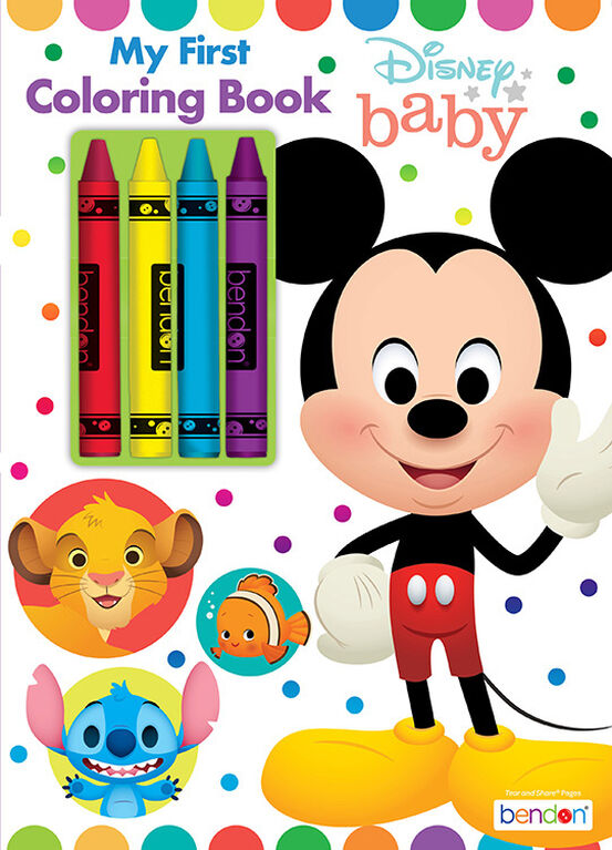 Disney Baby My First Colouring Book with Jumbo Crayons - English Edition