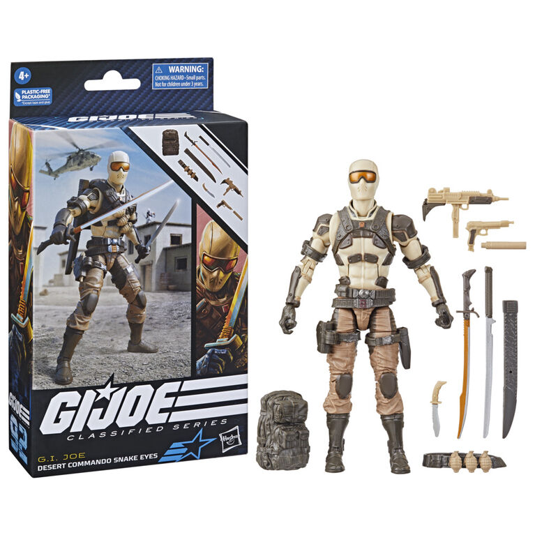 G.I. Joe Classified Series Desert Commando Snake Eyes, Collectible G.I. Joe Action Figures, 92, 6 Inch Action Figures