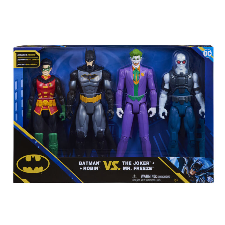 DC Comics, Batman et Robin contre The Joker et Mr. Freeze, Figurines articulées de 30 cm
