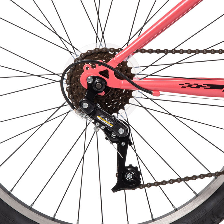 Vélo de montagne, Incline de Huffy, 24 pouces, 18 vitesses pour femmes avec suspension avant, Corail - Notre exclusivité