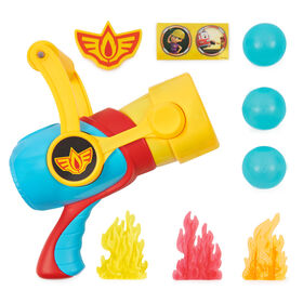 Disney Junior Firebuds, Kit d'entraînement de Bo, lance-projectiles avec 3 balles représentant de l'eau et 3 cibles