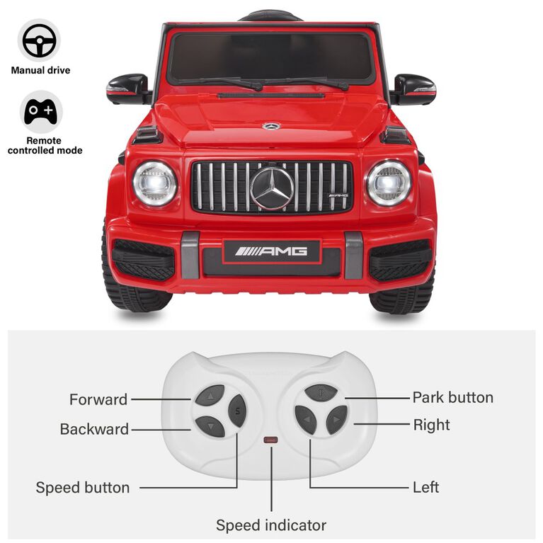 Voltz Toys Mercedes-Benz AMG G63 with Remote, Red