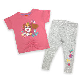 Paw Patrol 2pc Top-Legging Set - Mélange Rose/Gris - 4T