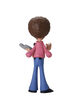 Bob Ross- 6" Scale Action Figure- Toony Figure  Bob Ross with Peapod