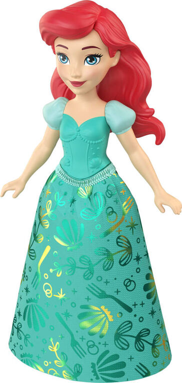 Disney Princess Ariel Posable Small Doll in Shiny Outfit with Removable Skirt, Inspired by Movie
