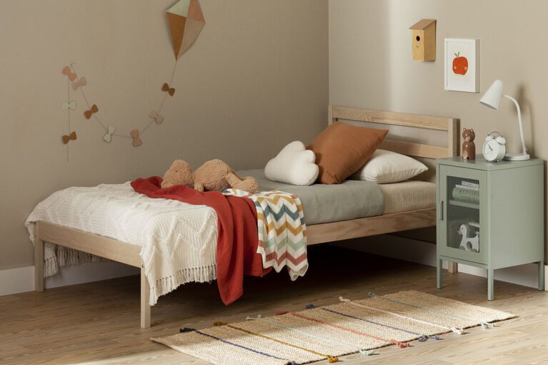 Sweedi Twin Wooden Bed Natural Wood