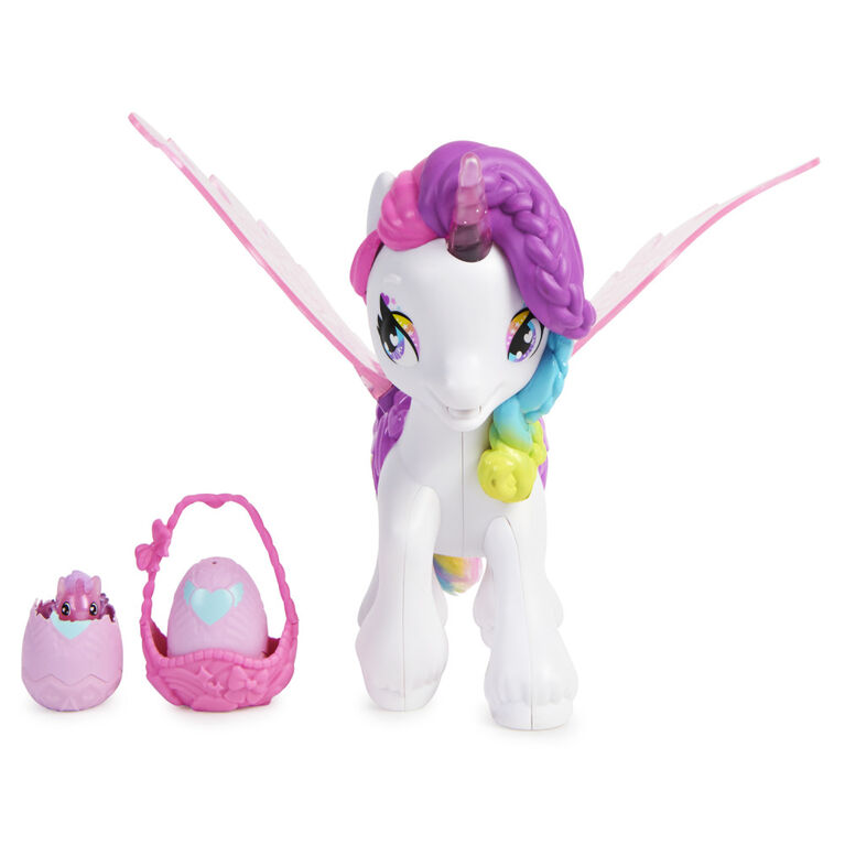 Hatchimals CollEGGtibles, Interactive Hatchicorn Unicorn Toy with Flapping Wings, over 60 Lights and Sounds, 2 Exclusive Babies