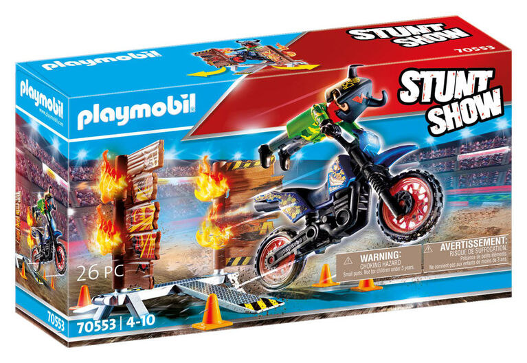 Playmobil - Stuntshow Pilote de moto et mur de feu