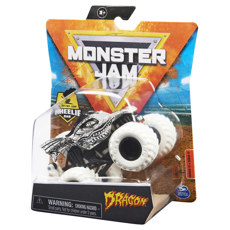 Monster Jam, Official Dragon Monster Truck, Die-Cast Vehicle, Max Contrast Series, 1:64 Scale