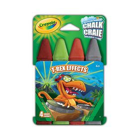 Crayola - Craies pour trottoir - T-Rex Effects - 4 couleurs - Les couleurs varient