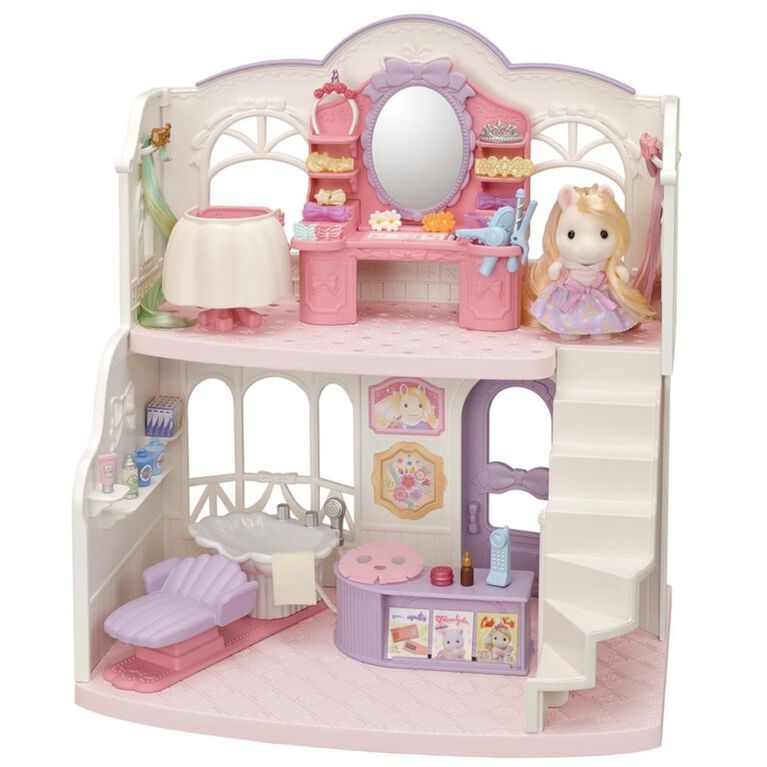 Calico Critters Pony's Stylish Hair Salon, Dollhouse Playset with Figure and Accessories