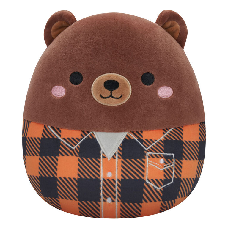 Squishmallows 7.5" - Omar the Brown Bear with Plaid Jacket