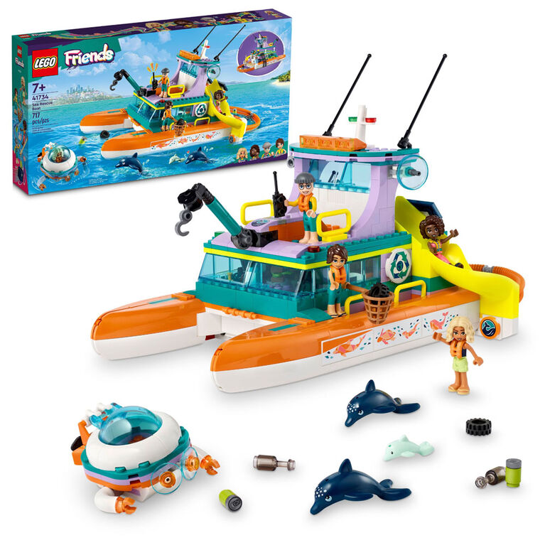 LEGO Friends Le bateau de sauvetage en mer 41734 Ensemble de jeu de construction (717 pièces)