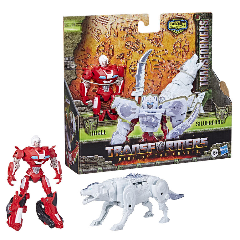 Transformers: Rise of the Beasts Movie, Beast Alliance, Beast Combiners 2-Pack Arcee Toys, 5-inch