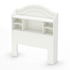 Savannah Bookcase Headboard with Storage- Pure White