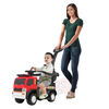KidsVip 6V Kids and Toddlers Fire Truck Ride on Push Truck 3 in 1 w/Side Guards, Handle, Leather Seat - English Edition