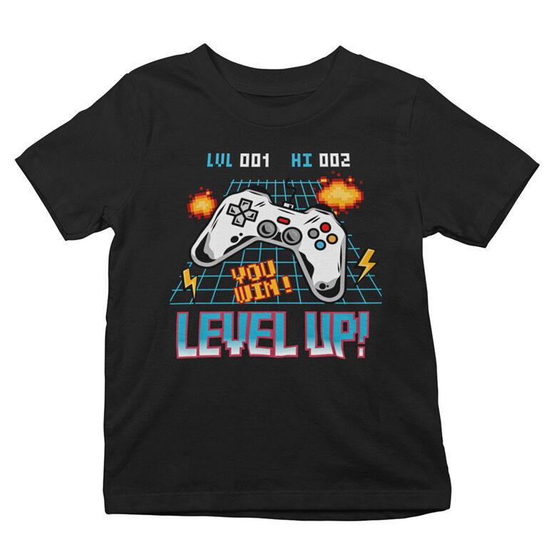 Level Up Short Sleeve Tee - Black - 4T