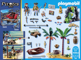 Playmobil - Promo Pack- Pirate Treasure Island with Rowboat