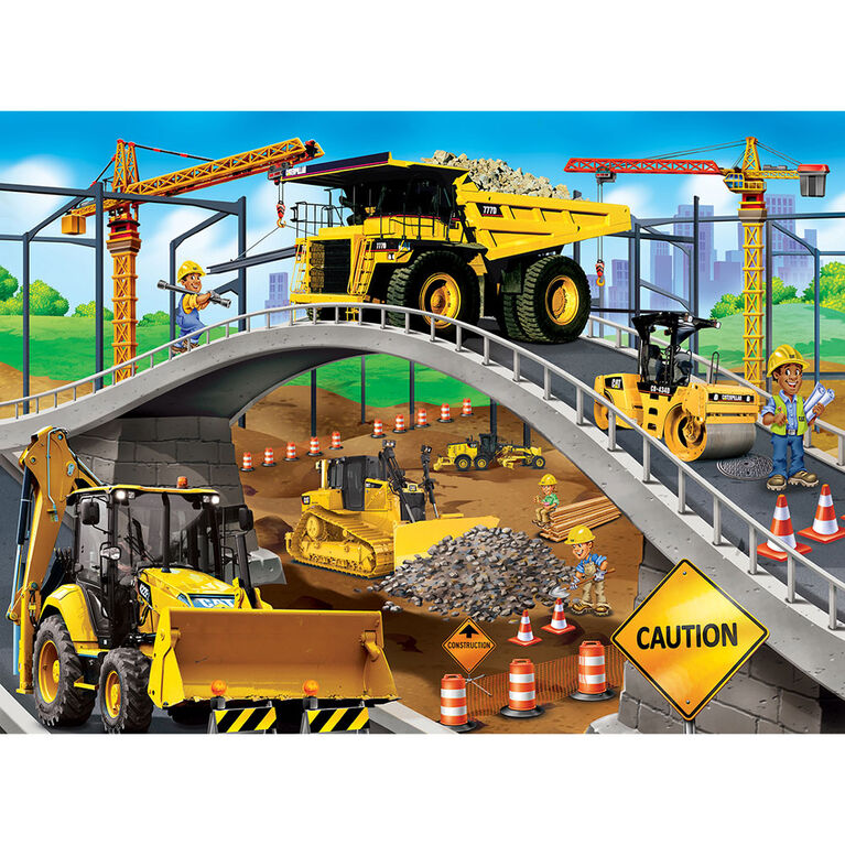 Caterpillar Right Fit Construction Trucks 60 Piece Kids Puzzle - Édition anglaise