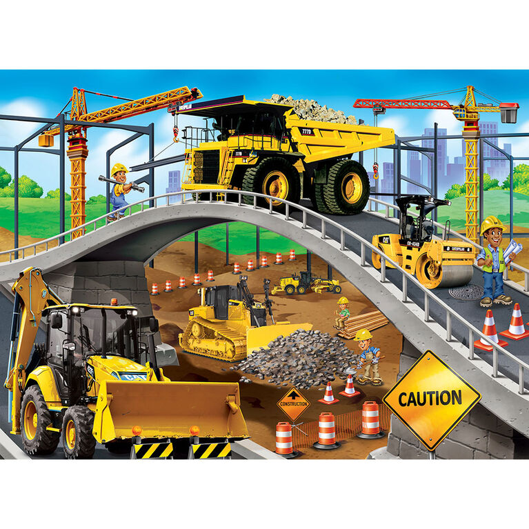 Caterpillar Right Fit Construction Trucks 60 Piece Kids Puzzle - English Edition