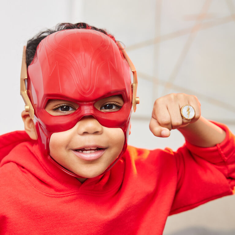 DC Comics, The Flash Hero Set, Iconic Mask with Visor and Ring, The Flash Kids Roleplay Costume