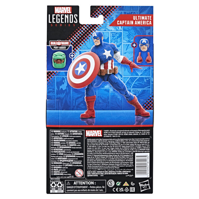 Hasbro Marvel Legends Series: Ultimate Captain America des bandes dessinées classiques Marvel Ultimates, figurine articulée de 15 cm