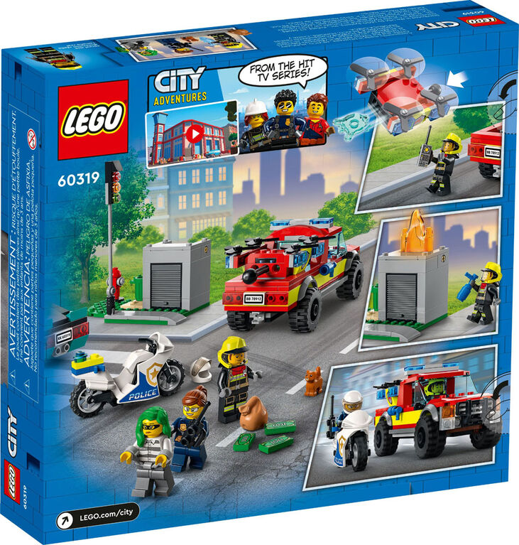 LEGO City Fire Rescue and Police Chase 60319 Building Kit (295 Pieces)