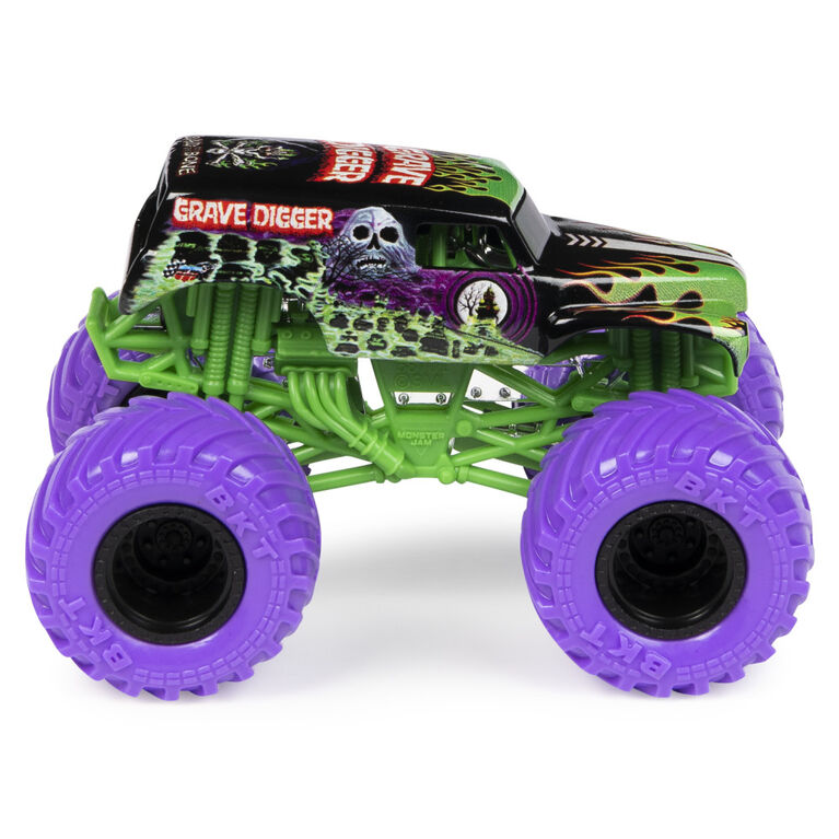 Monster Jam, Official Grave Digger Monster Truck, Die-Cast Vehicle, Nitro Neon Series, 1:64 Scale