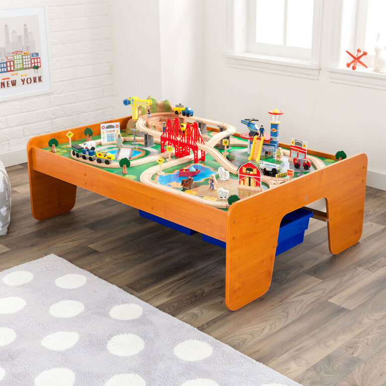 KidKraft - Table et coffret train Un tour en ville