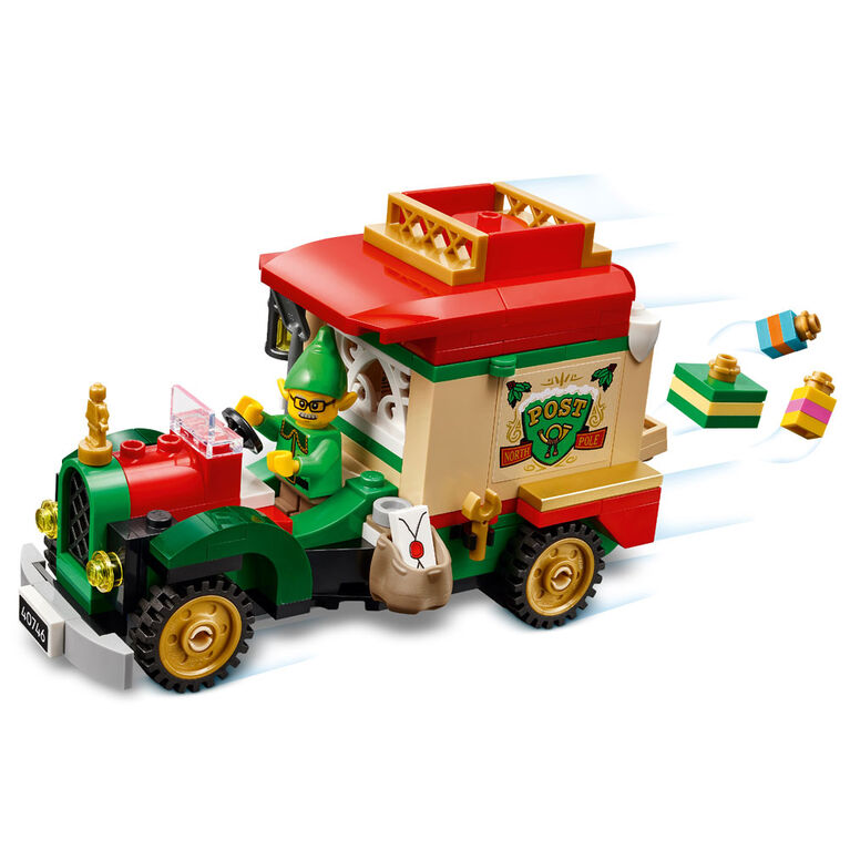LEGO Le camion de livraison du p&egrave;re No&euml;l Jouet de jeu de r&ocirc;le avec des cadeaux de No&euml;l et une figurine de lutin 40746