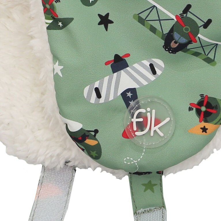 FlapJackKids - Bébé, enfant en bas âge, enfants, garçons - chapeau de trappeur hydrofuge - doublure Sherpa - ours noir / vert - moyen 2-4 ans