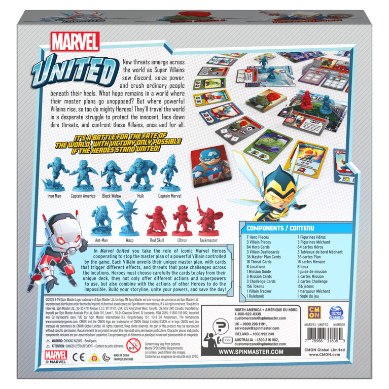 Marvel United, Superhero Cooperative Multiplayer Strategy Card Game Captain America Hulk Black Widow, for Adults, Families and Kids Ages 14 and up
