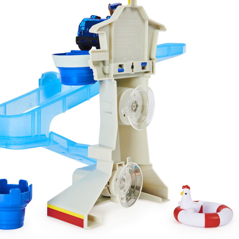 PAW Patrol, Adventure Bay Bath Playset with Light-up Chase Vehicle