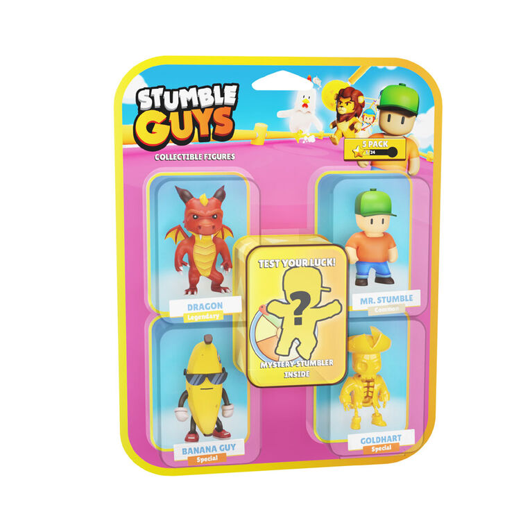 Figurines à collectionner Stumble Guys 5 paquet en boîte mystère - 1 personnage rare à collectionner
