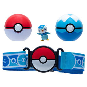 Pokémon - Ensemble de ceinture Clip 'N Go - Tiplouf (Piplup) + Poké Ball et Scuba Ball (Dive Ball)