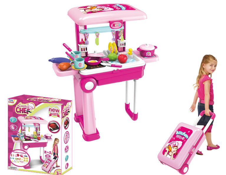 Toy Chef 2-In-1 Children's Portable Toy Kitchen Set