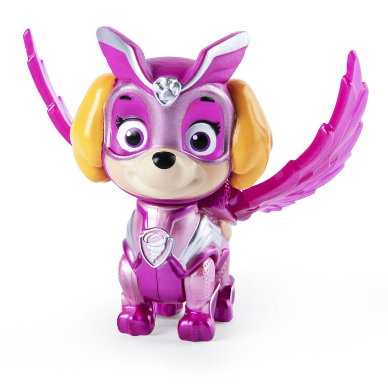 PAW Patrol, Mighty Pups Super PAWs, Figurine Stella avec sac à dos  transformable