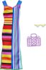 Barbie Fashion Pack of Doll Clothes, Complete Look Set with Stripe Outfit and Accessories