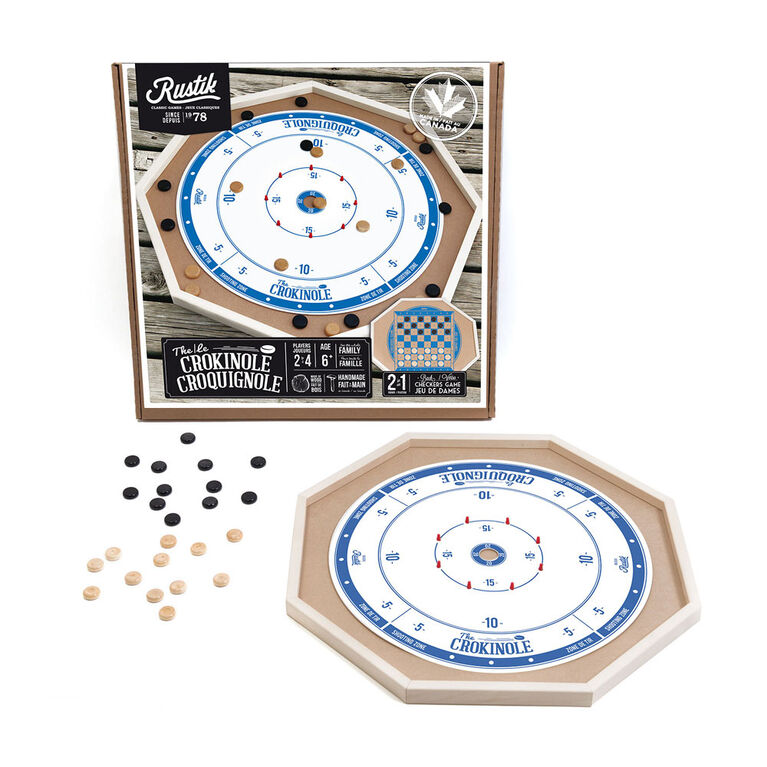 The Crokinole 2 in 1 Wooden Game