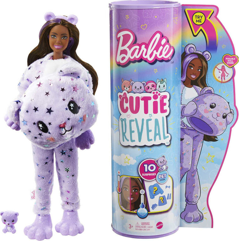 Barbie-Poupée Cutie Reveal Série Fantasy-Costume d'ours en peluche