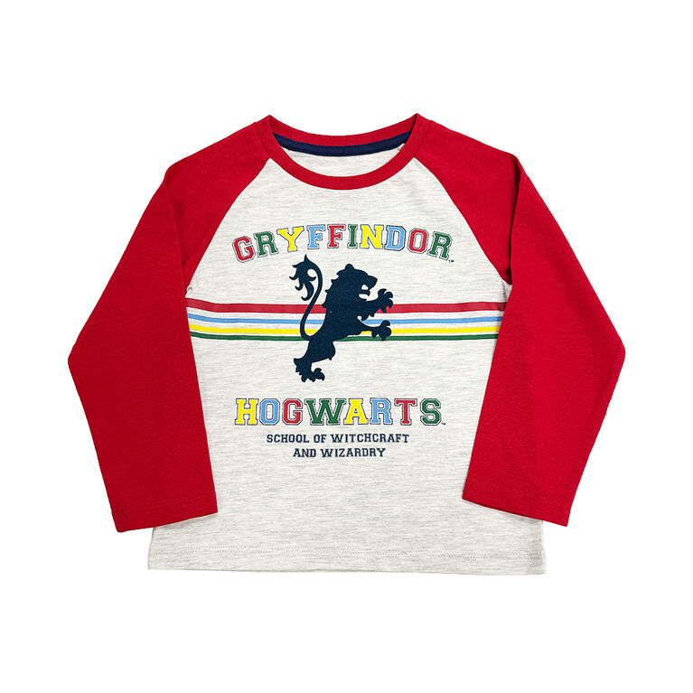 Harry Potter - T-shirt à manches longues raglan - Blanc cassé chiné et rouge - Taille 5T - Exclusivité Toys "R" Us