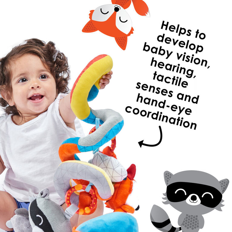 Diono Activity Spiral Baby Toy, Bright Plush Activity Spiral With Interactive Hanging Toys, Perfect For Strollers, Car Seat Bar