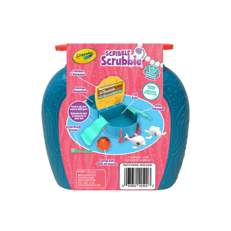 Ensemble de jeu Scribble Scrubbie avec coquillage de toilettage Crayola