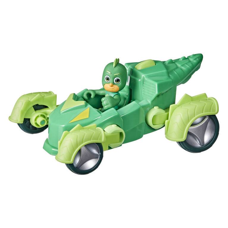 Les Pyjamasques Gluglu, véhicule de luxe, Reptilo-Mobile à 2 modes avec figurine Gluglu