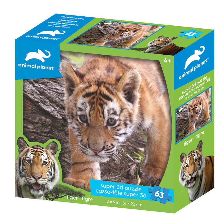 Animal Planet - Tiger - 63 Piece 3D Puzzle - R Exclusive