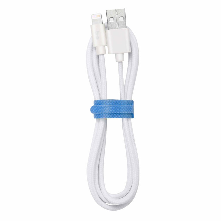 Blu Element  Câble Tressé de Charge/Sync Lightning vers USB 4ft Blanc