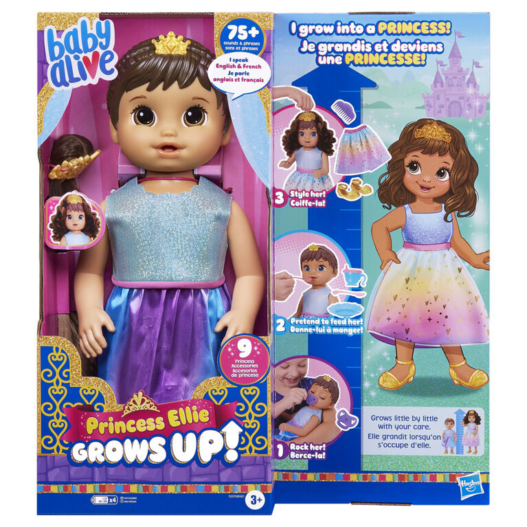 Baby Alive Princess Ellie Grows Up! Doll, 18-Inch Growing Talking Baby