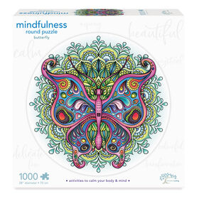 Mindful Living 1000 pc. Mandala Puzzle - Butterfly - Édition anglaise