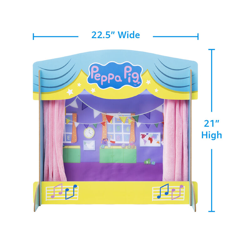 Peppa Pig - Wooden Jumbo Puppet Theatre with 2 Puppets